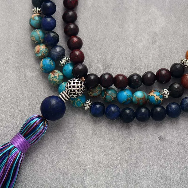 108 Mala Beads Amethyst Agate Jasper