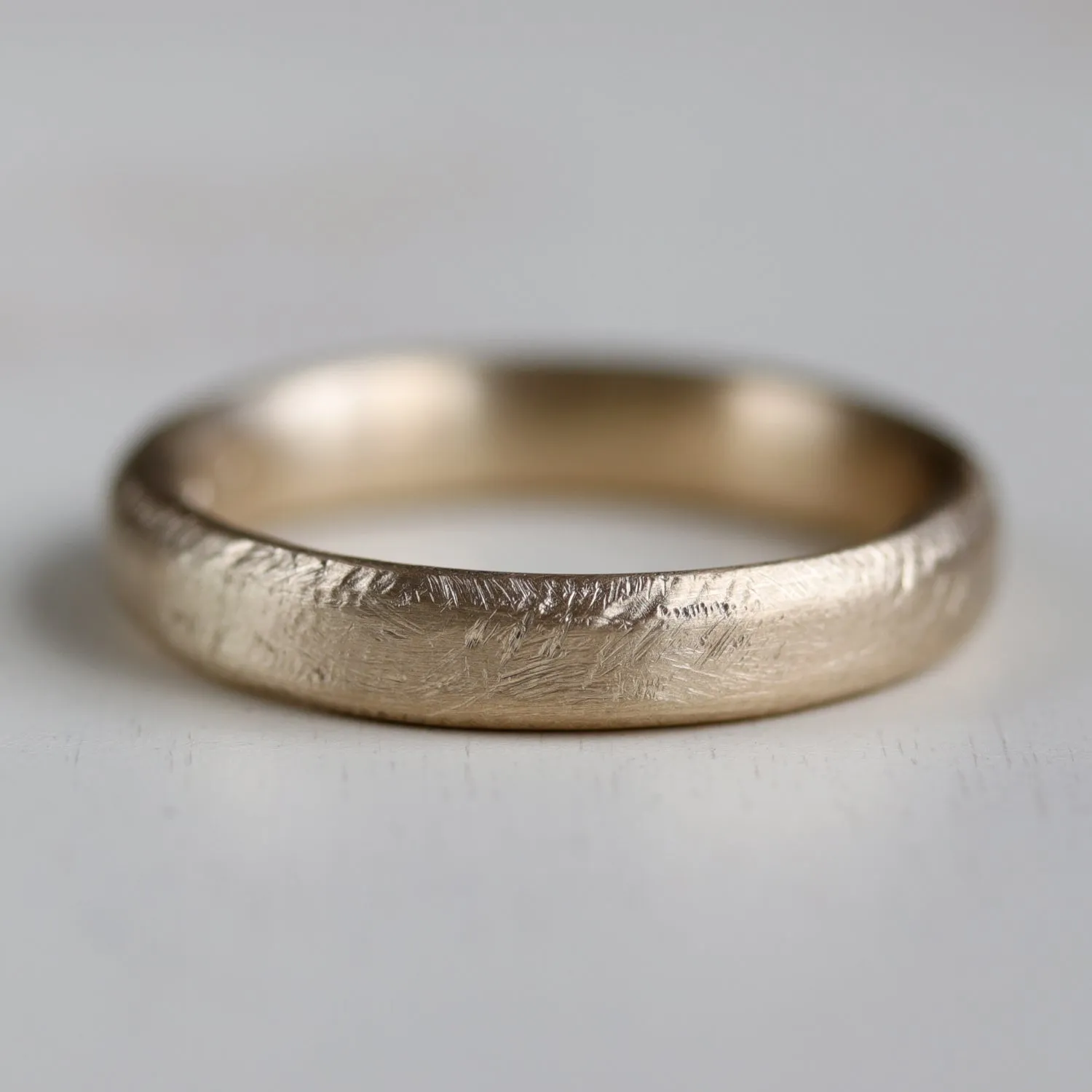 10k Yellow Gold 4mm Hand-Hewn Band