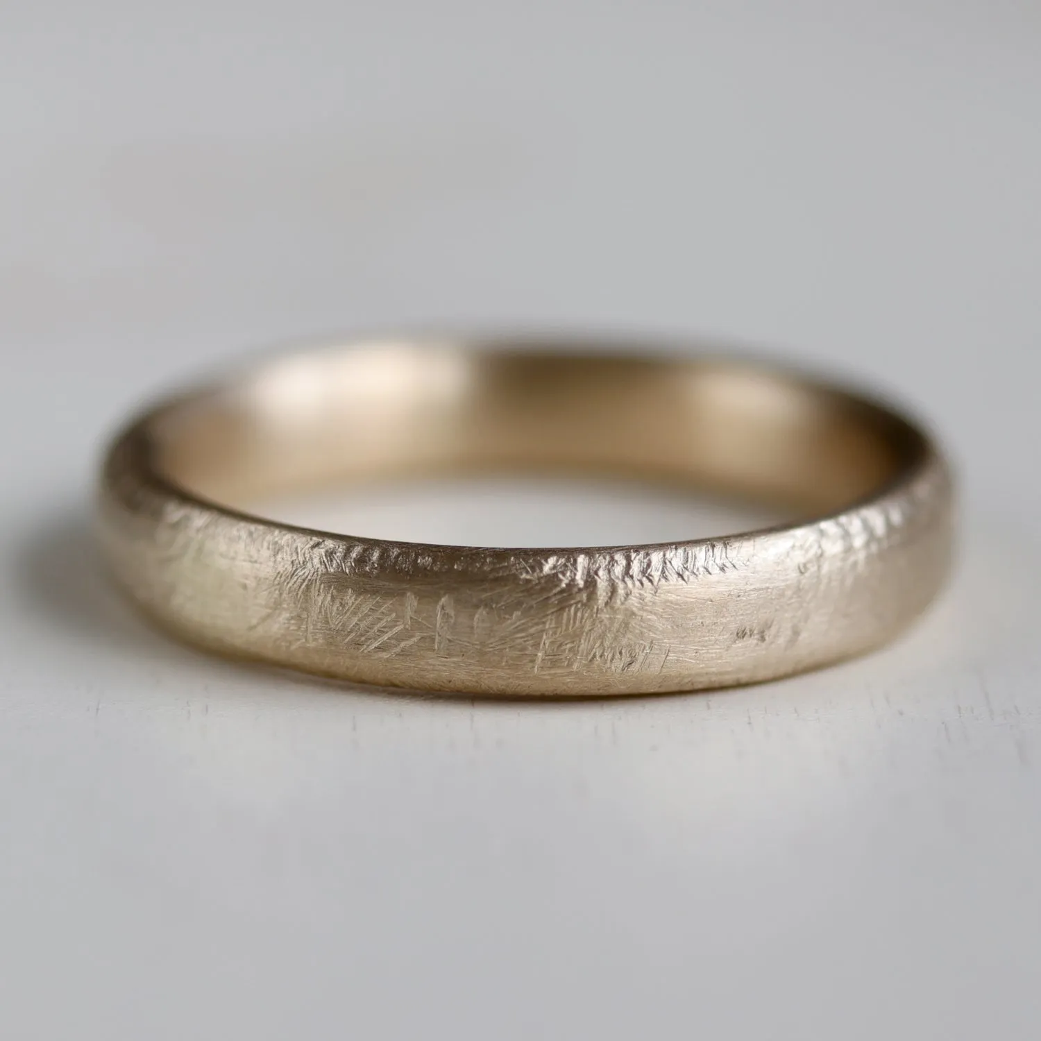 10k Yellow Gold 4mm Hand-Hewn Band