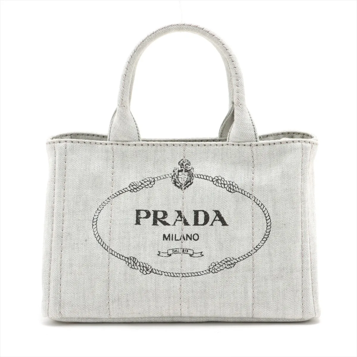 2-Way Denim Canvas Tote Bag Grey