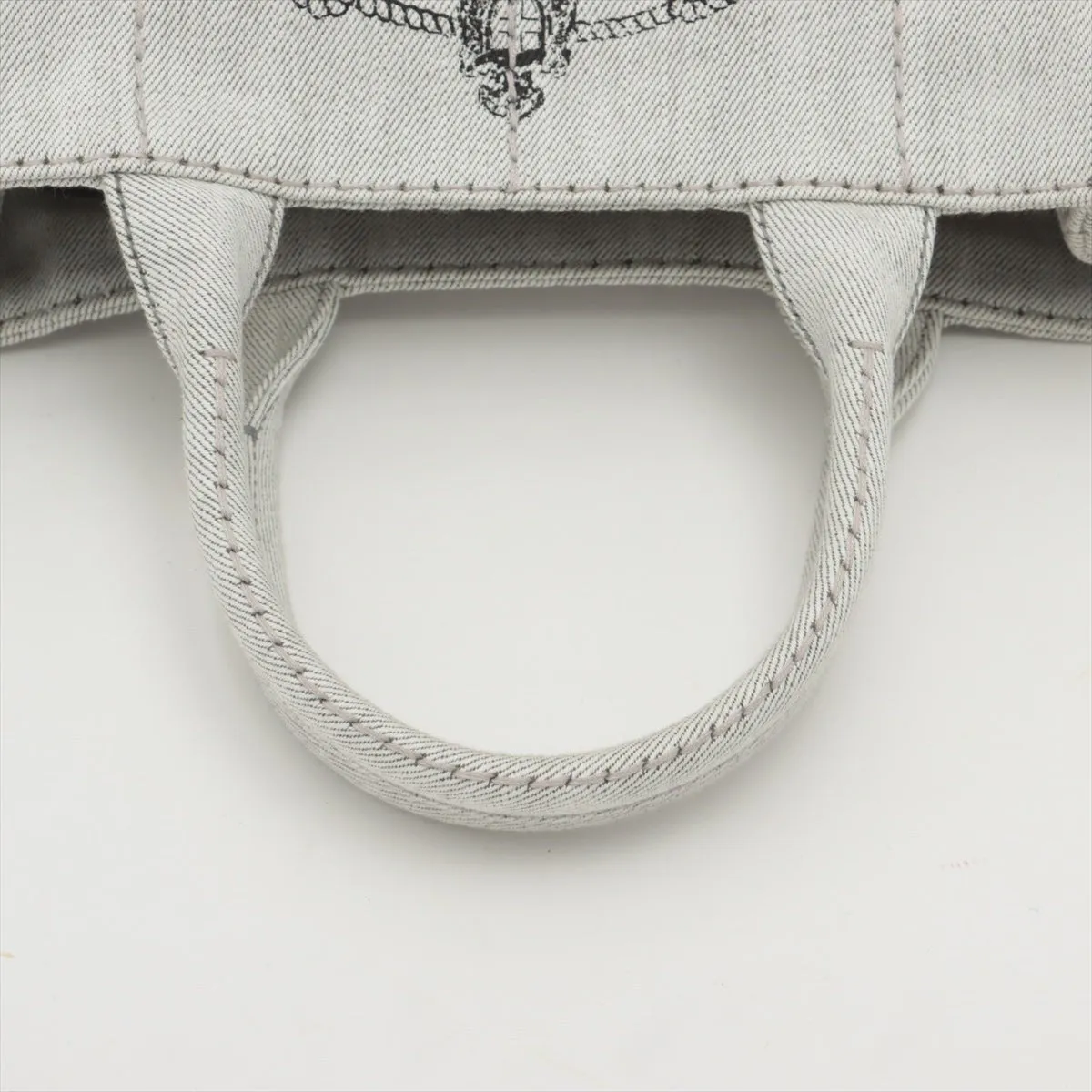 2-Way Denim Canvas Tote Bag Grey