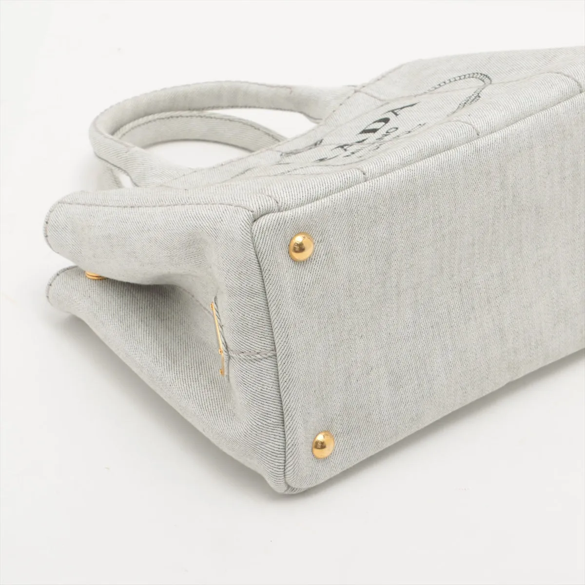 2-Way Denim Canvas Tote Bag Grey