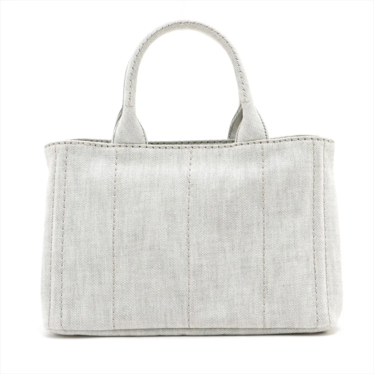 2-Way Denim Canvas Tote Bag Grey