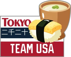 2020 Summer Olympics Tokyo Japan "Team USA" Sushi & Soup Metal Lapel Pin