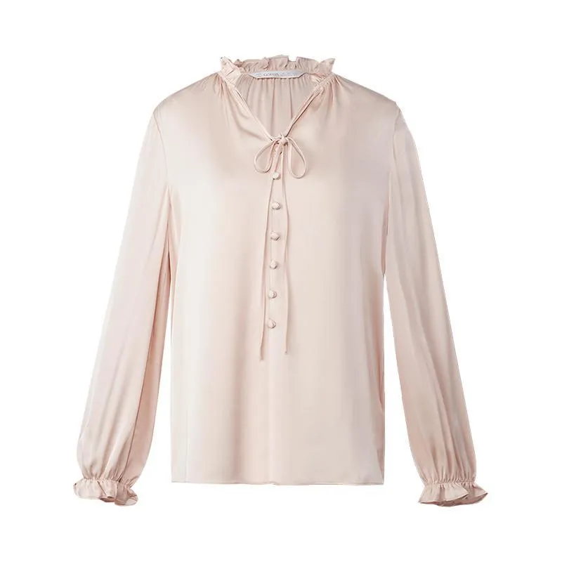 22 Momme Silk Ruffle Women Blouse