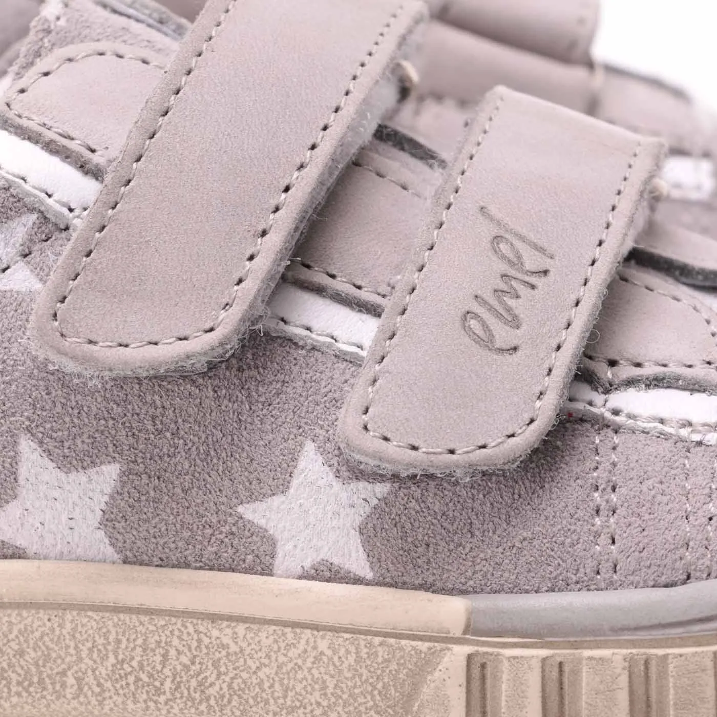 (2486-3) Emel grey Stars low Velcro Trainers