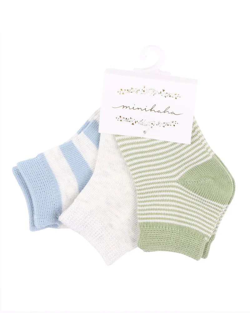 3 PK SOCKS - BLUES & GREENS