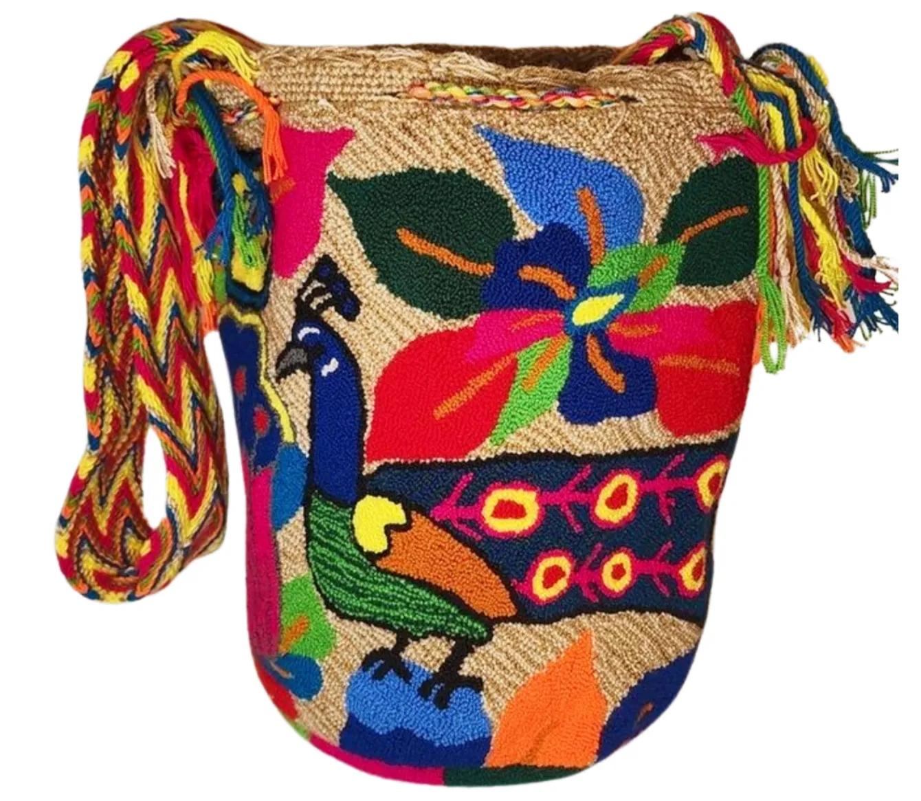 Adalynn Large Handmade Punch-needle Wayuu Mochila Bag