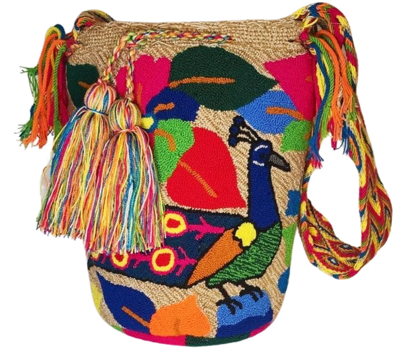 Adalynn Large Handmade Punch-needle Wayuu Mochila Bag