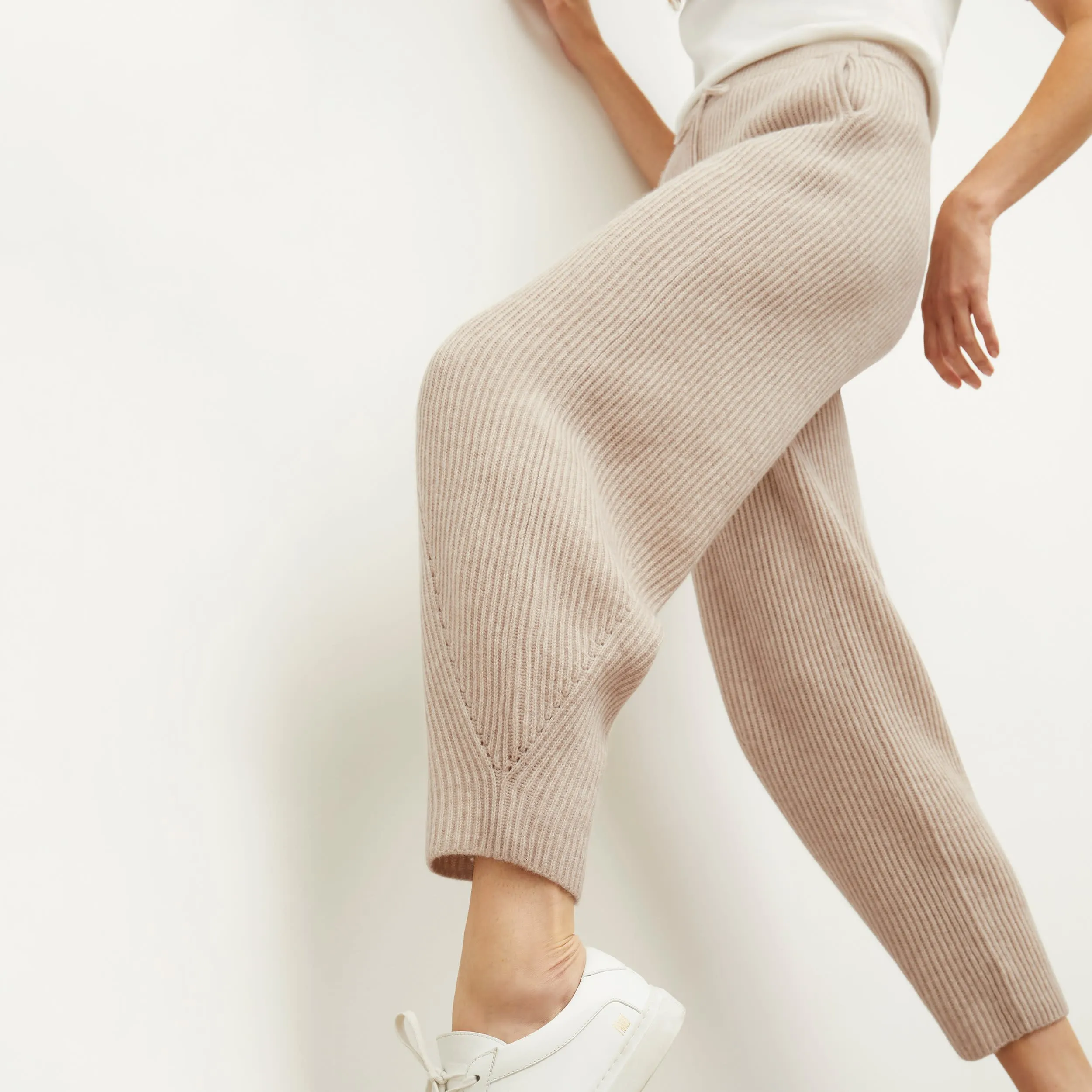 Addison Jogger - Cashmere/Wool :: Oatmeal Melange