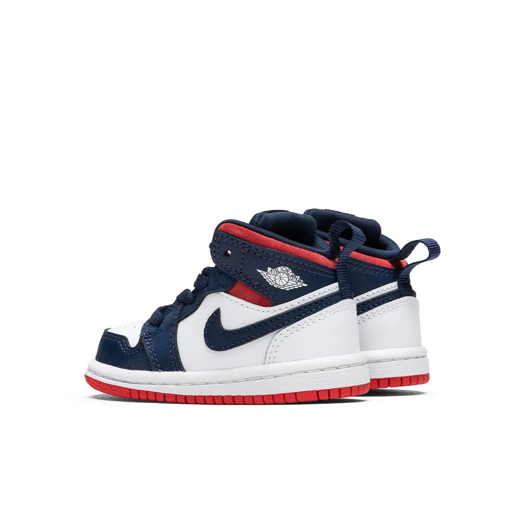 Air Jordan 1 Mid SE (TD) - White/University Red/Midnight Navy