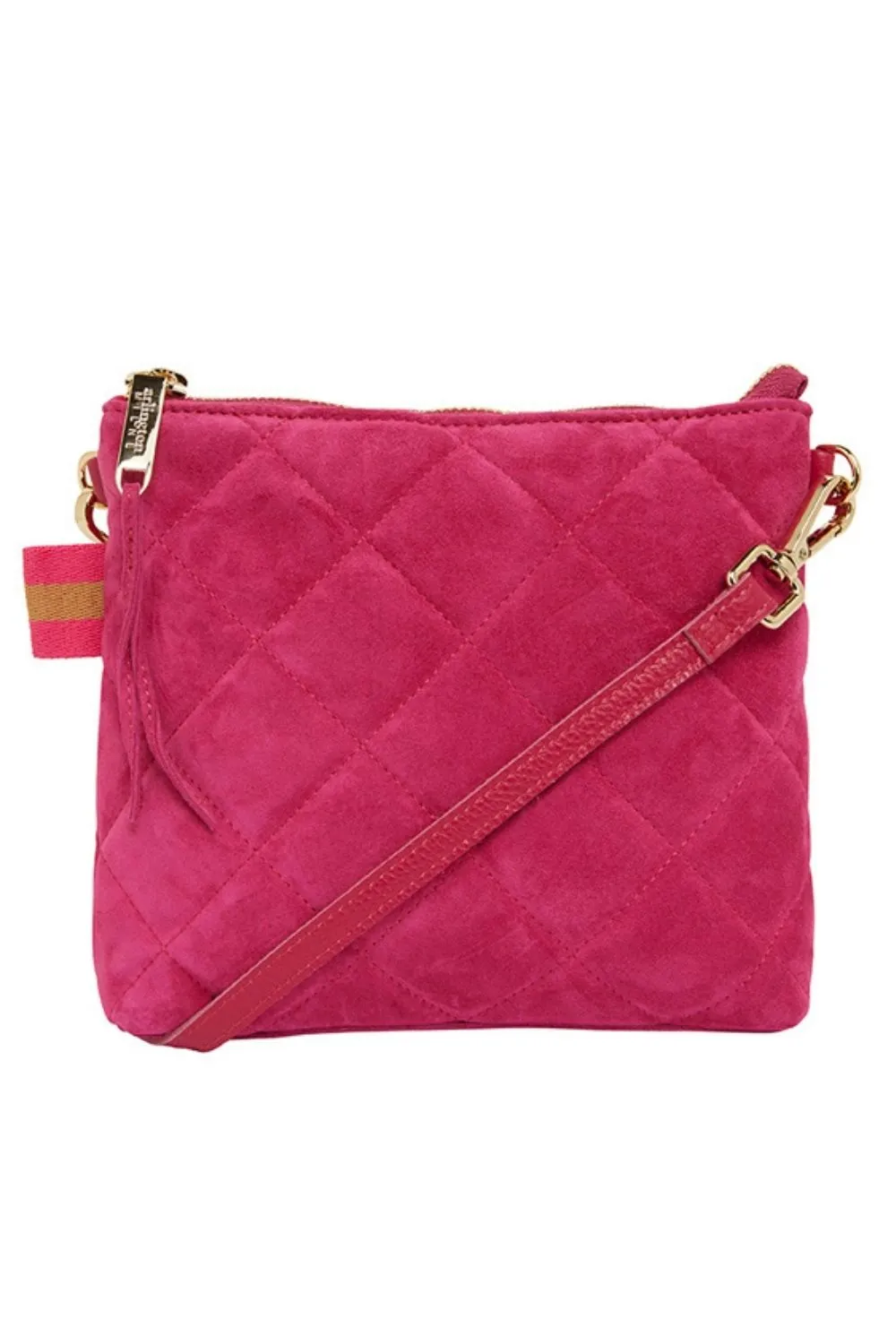 Alexis Crossbody - Quilted Hot Pink Suede