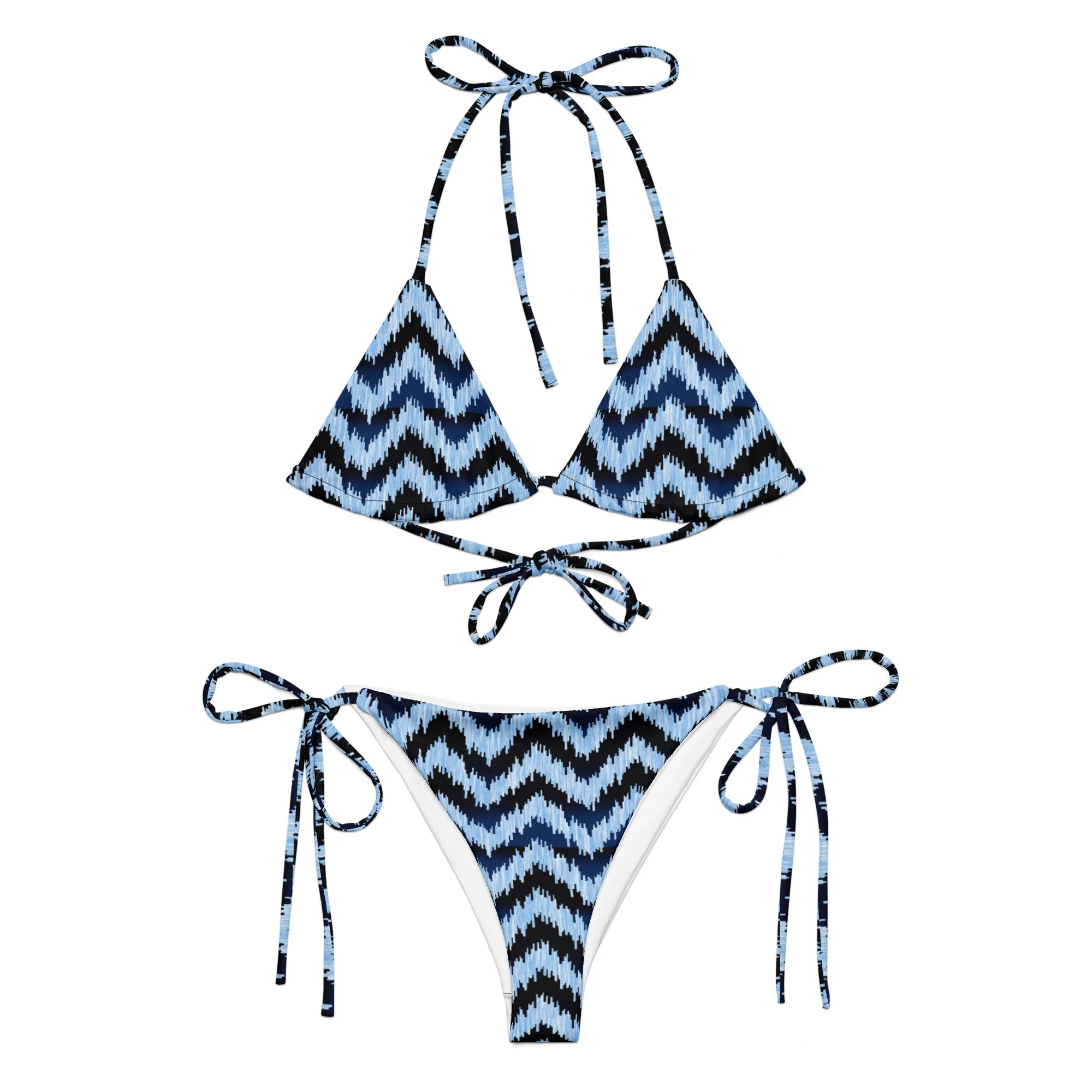 All-over print recycled string bikini