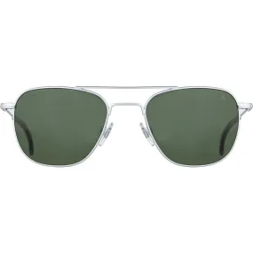 American Optical Big General Sunglasses | Silver/Polarized Glass Green