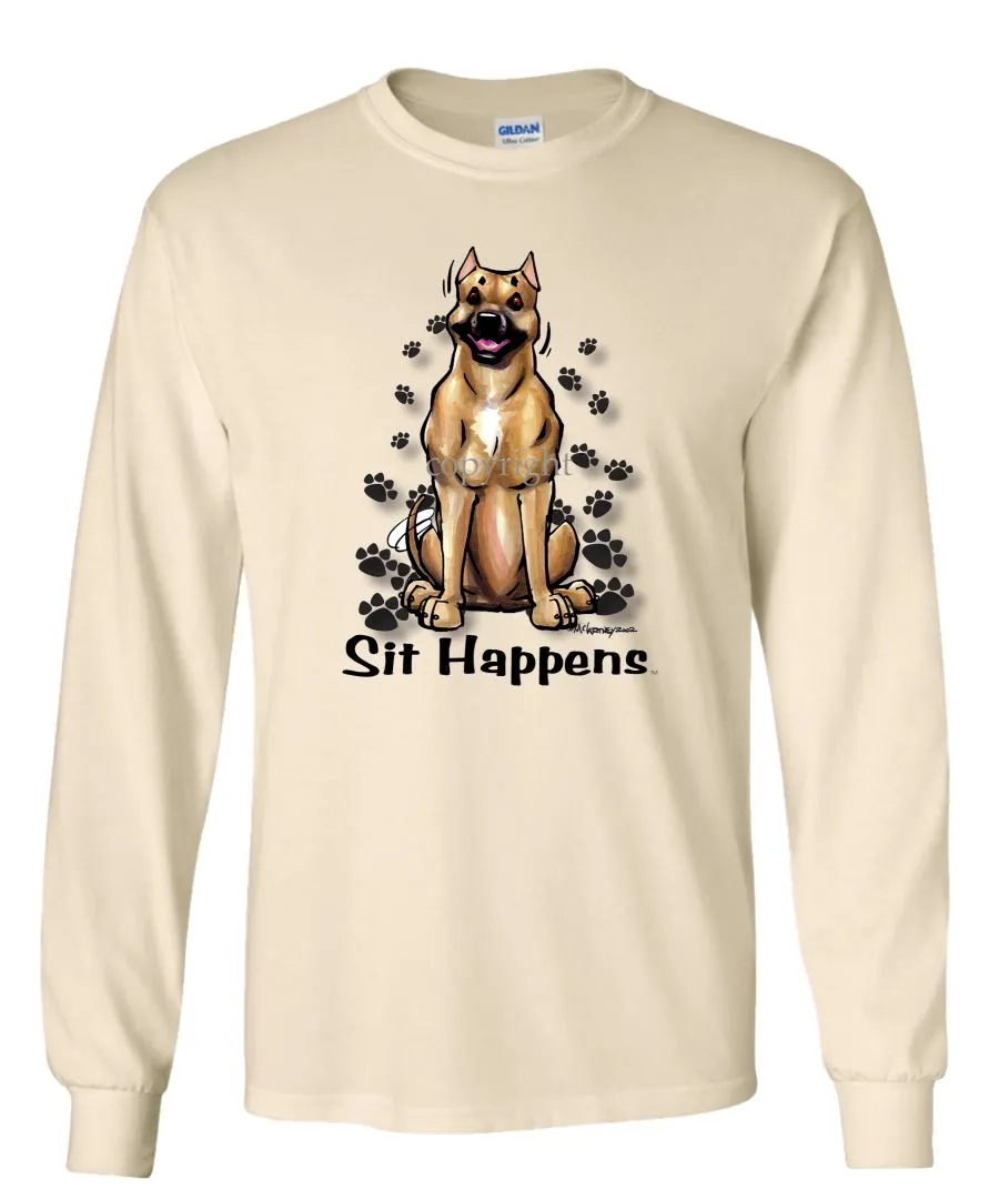 American Staffordshire Terrier - Sit Happens - Long Sleeve T-Shirt