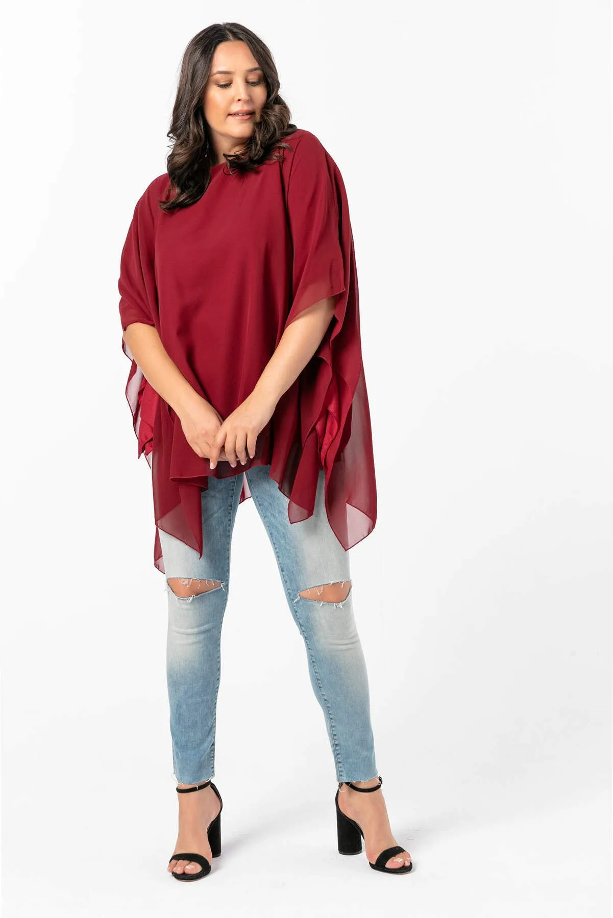 Angelino Plus Size Chiffon Evening Blouse KL1900