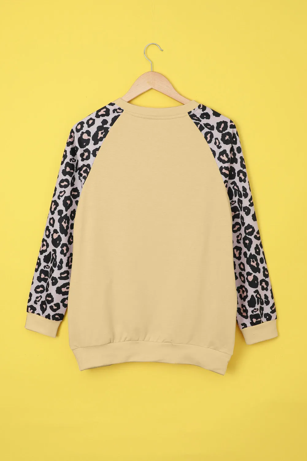 Beige Animal Print Pocketed Sweatshirt