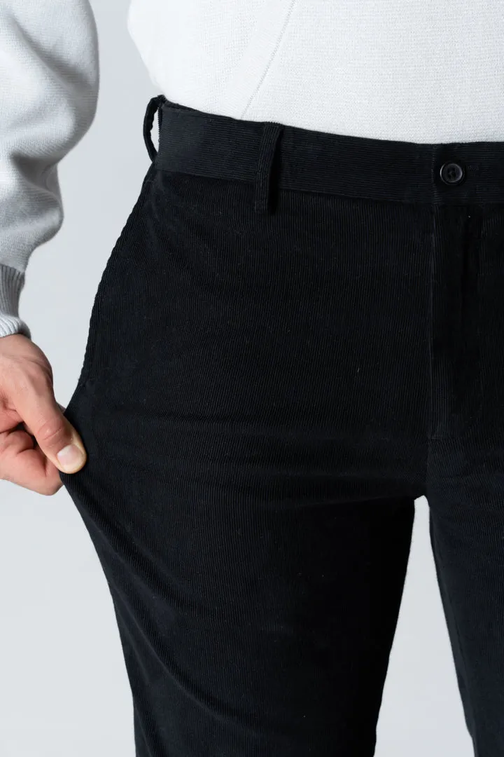 Black Corduroy Stretch Pants