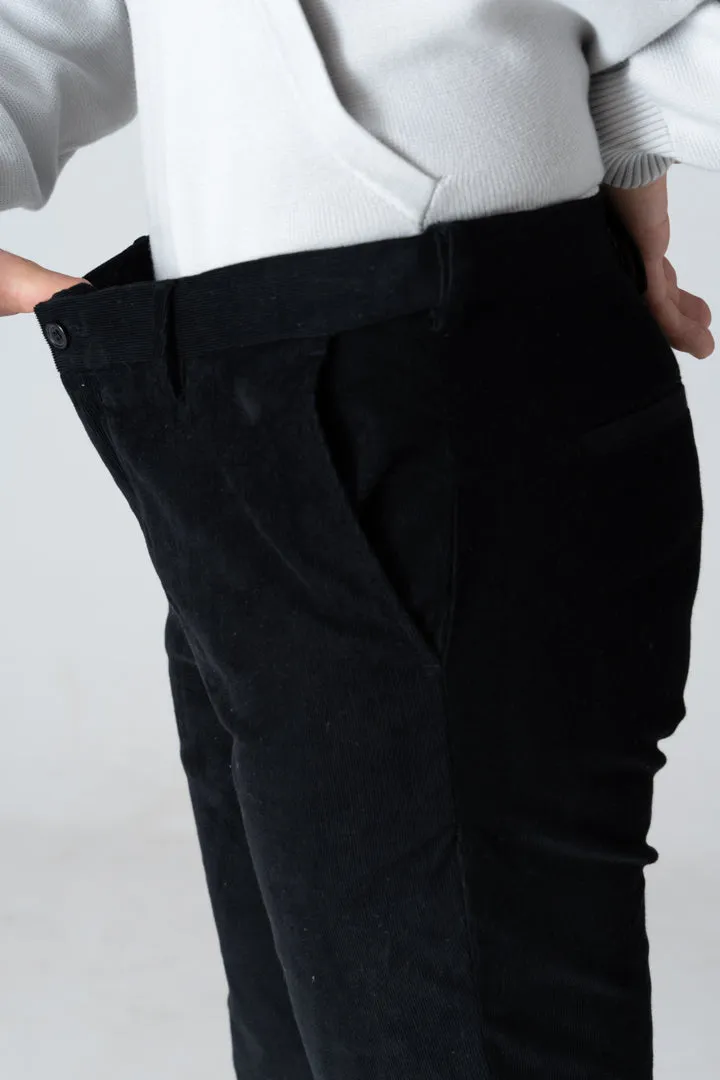 Black Corduroy Stretch Pants