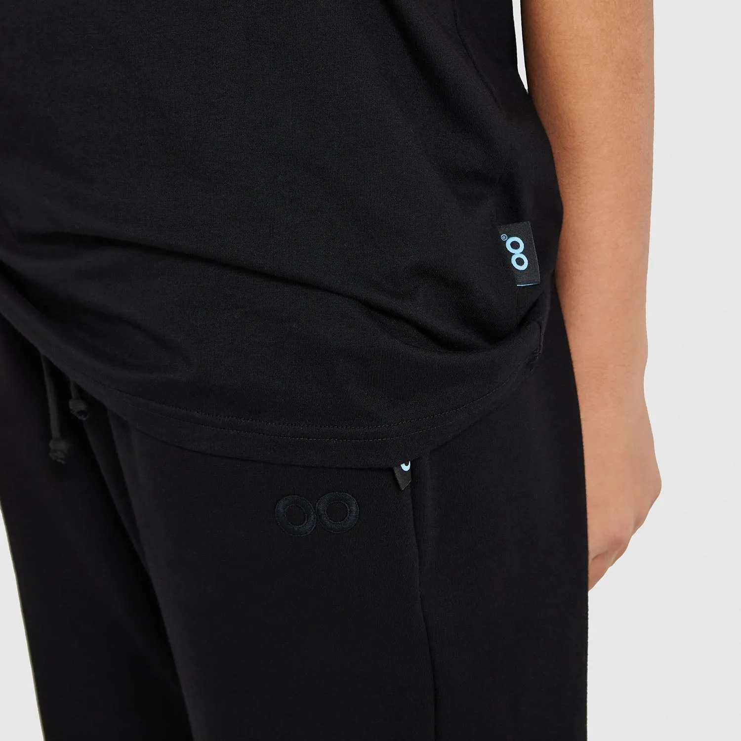 Black Relaxed Cotton Fleece Trackpant