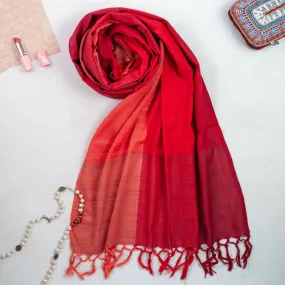 Block Style Red Cotton scarf