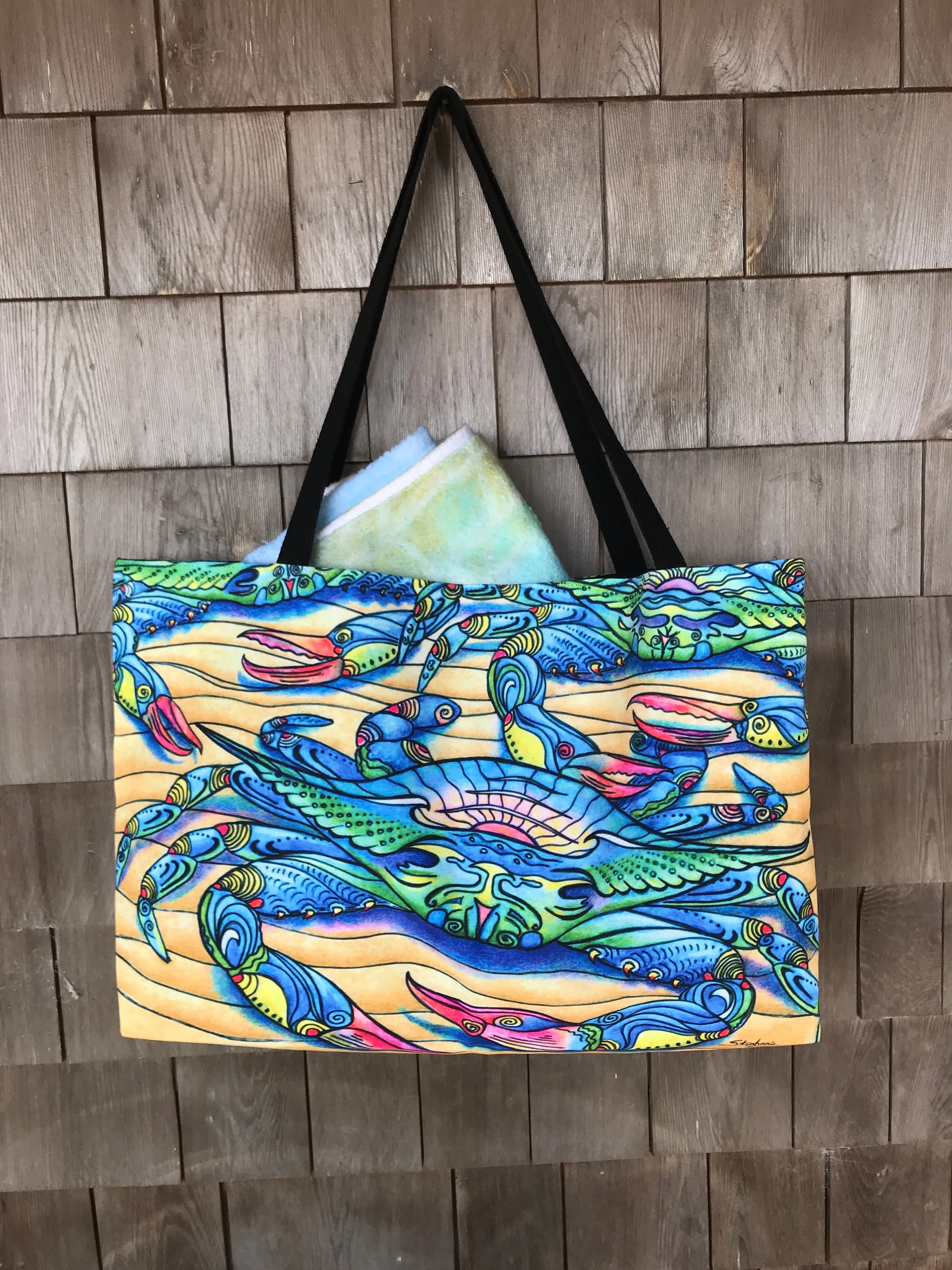 Blue Crabs Beach Bag