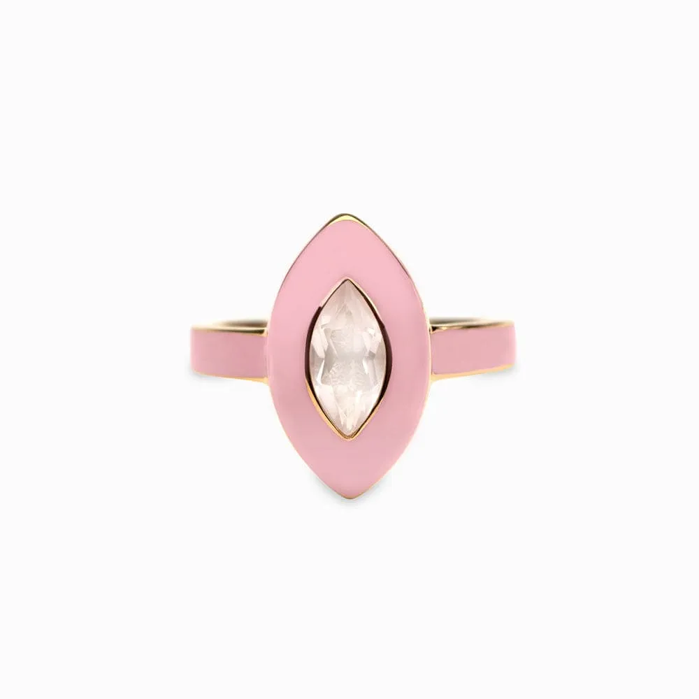 Blush Quartz Aura Ring