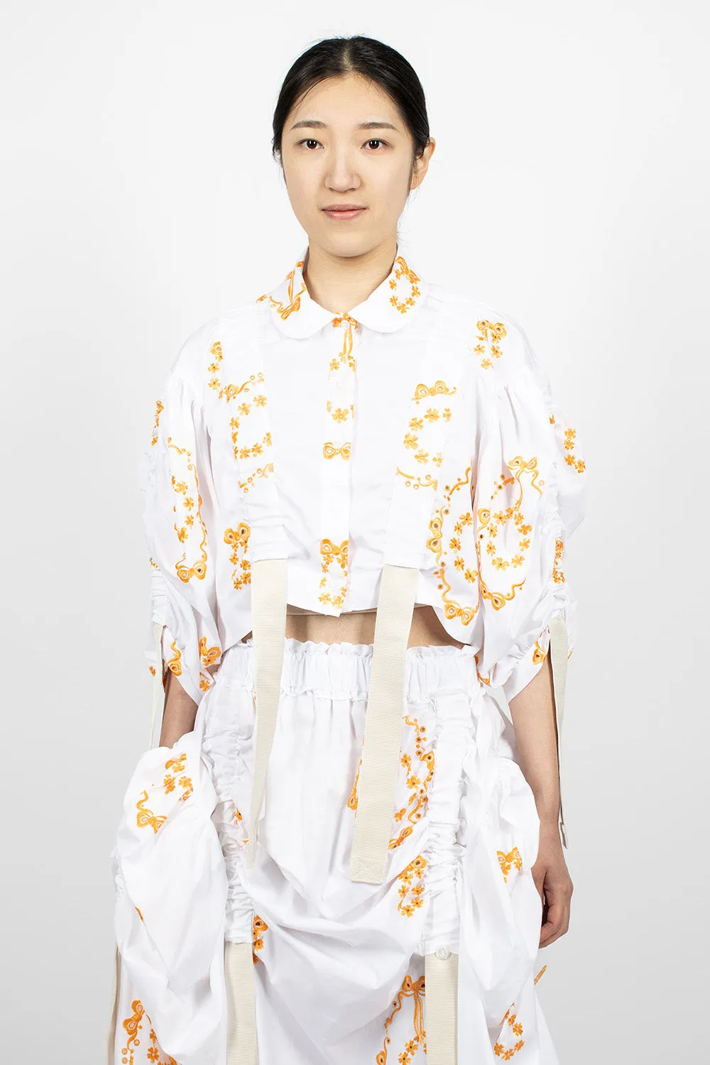 Bow Wreath Slider Shirt White/Clementine