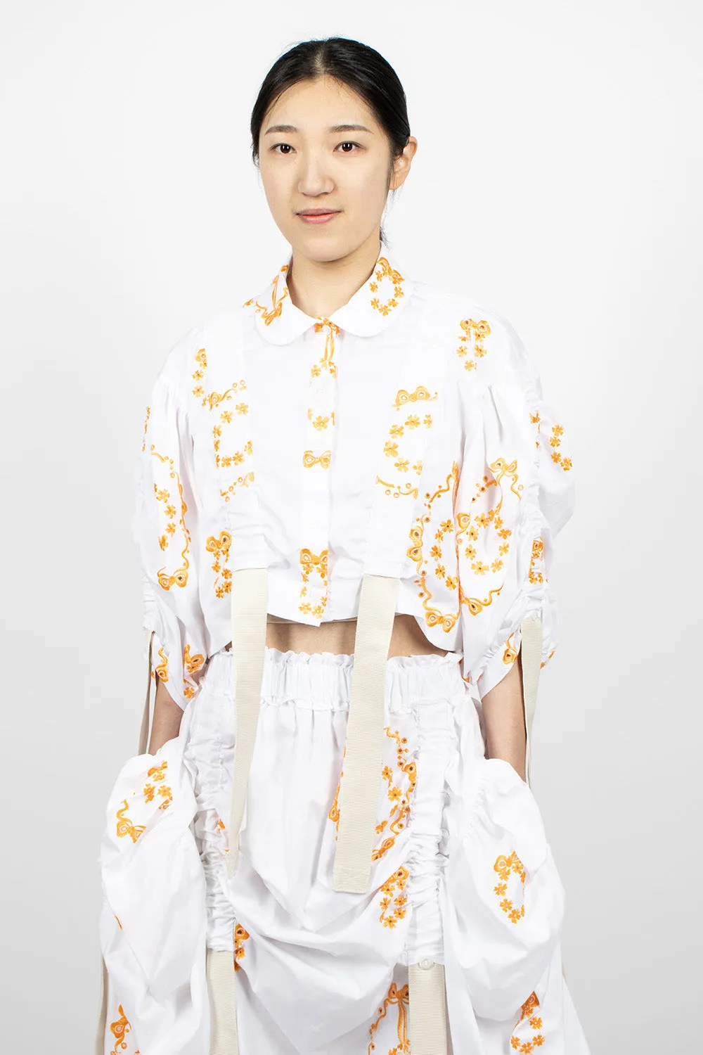 Bow Wreath Slider Shirt White/Clementine