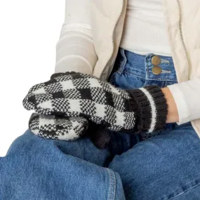 Buffalo Check Patterned Mitten Gloves