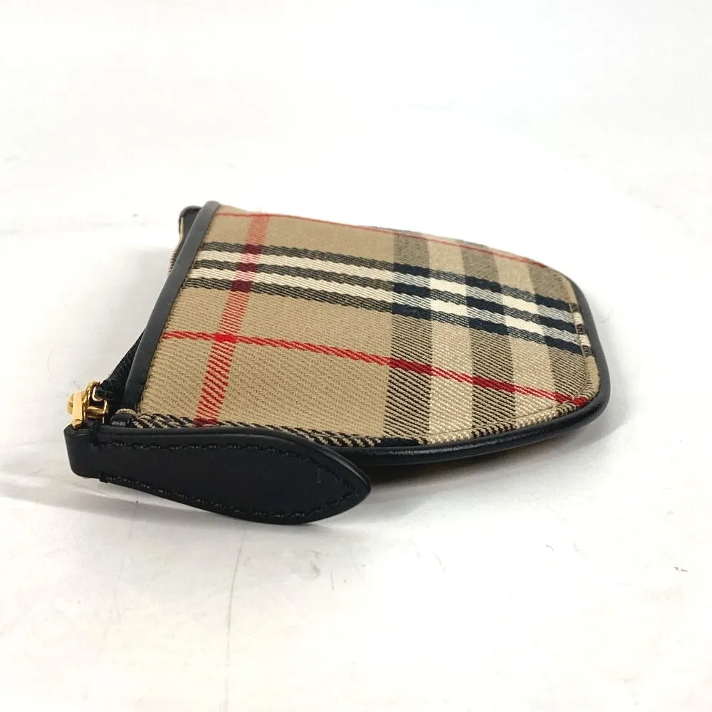 BURBERRY Coin case 8045031 Leather / canvas beige Coin Pocket Wallet Olympia Women Used Authentic