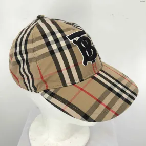 BURBERRY Tan Black & Red Plaid Cap SMALL (S) Hat