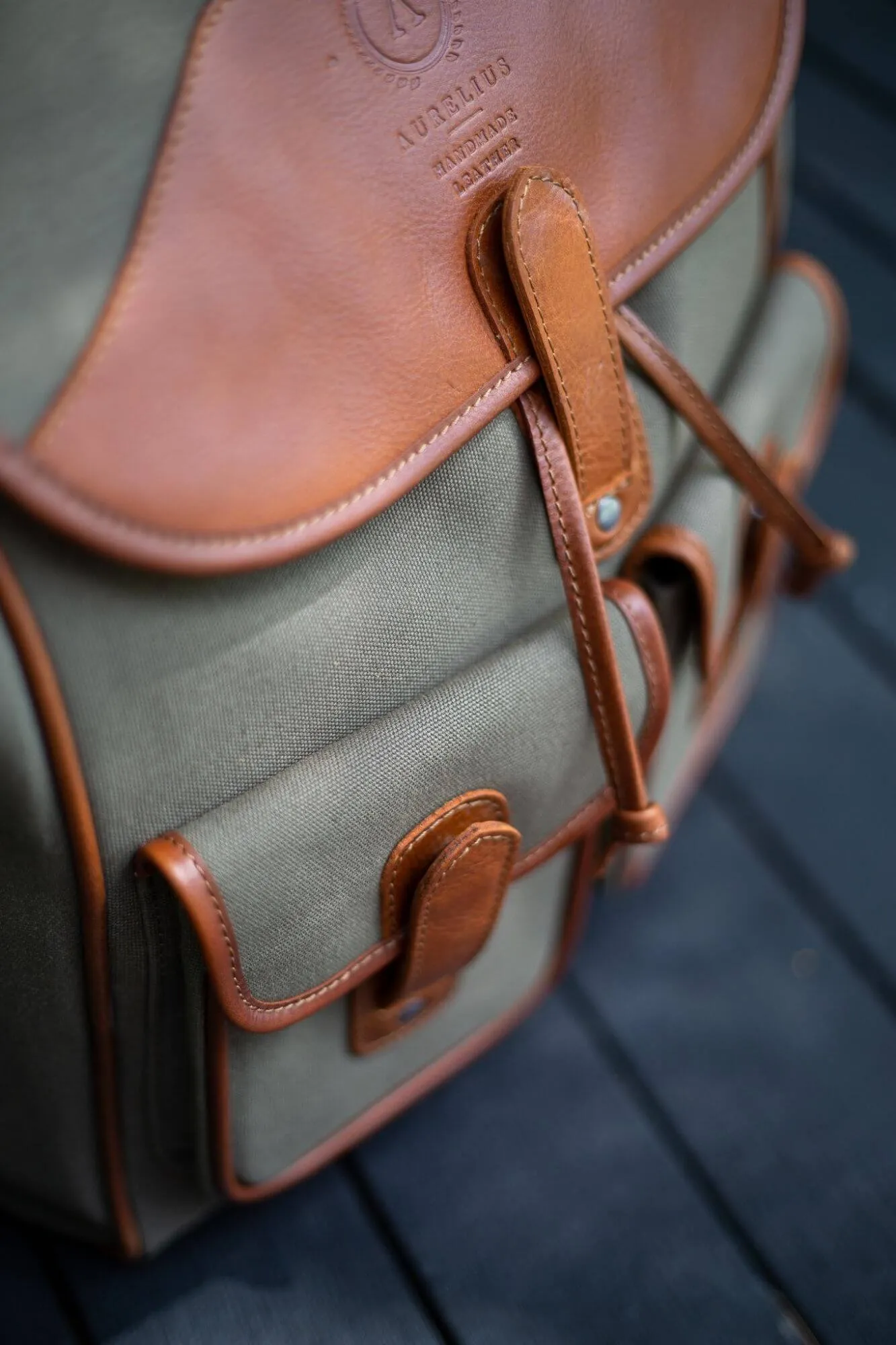 Byron Canvas and Leather Backpack