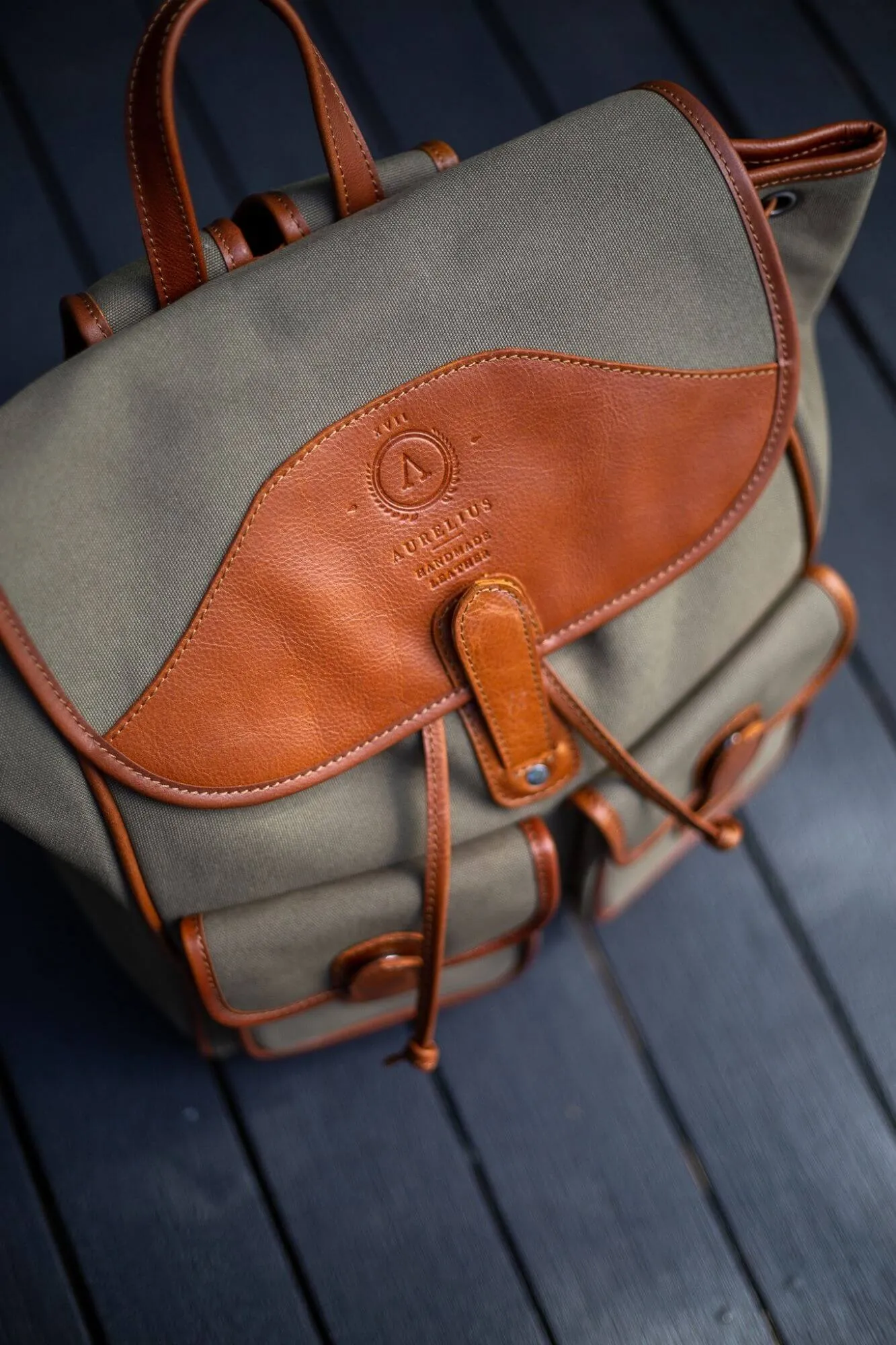 Byron Canvas and Leather Backpack