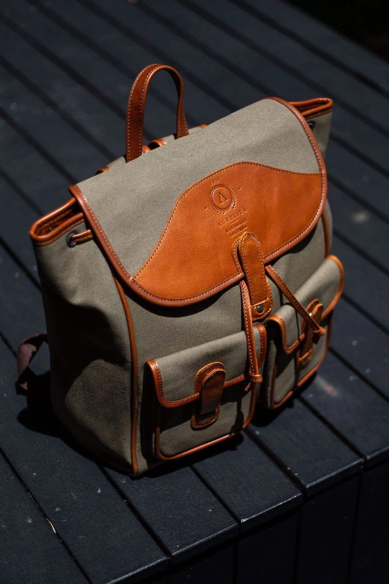 Byron Canvas and Leather Backpack