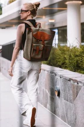 Byron Canvas and Leather Backpack