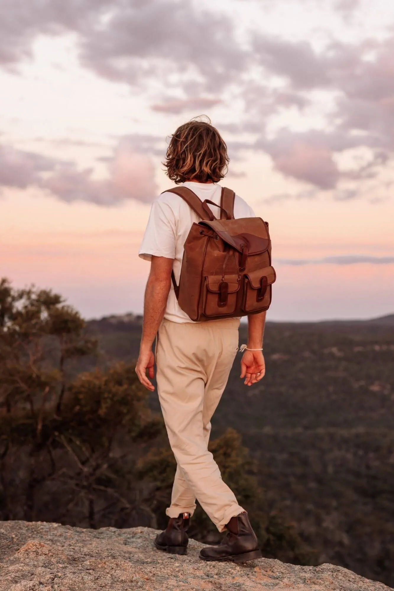 Byron Canvas and Leather Backpack