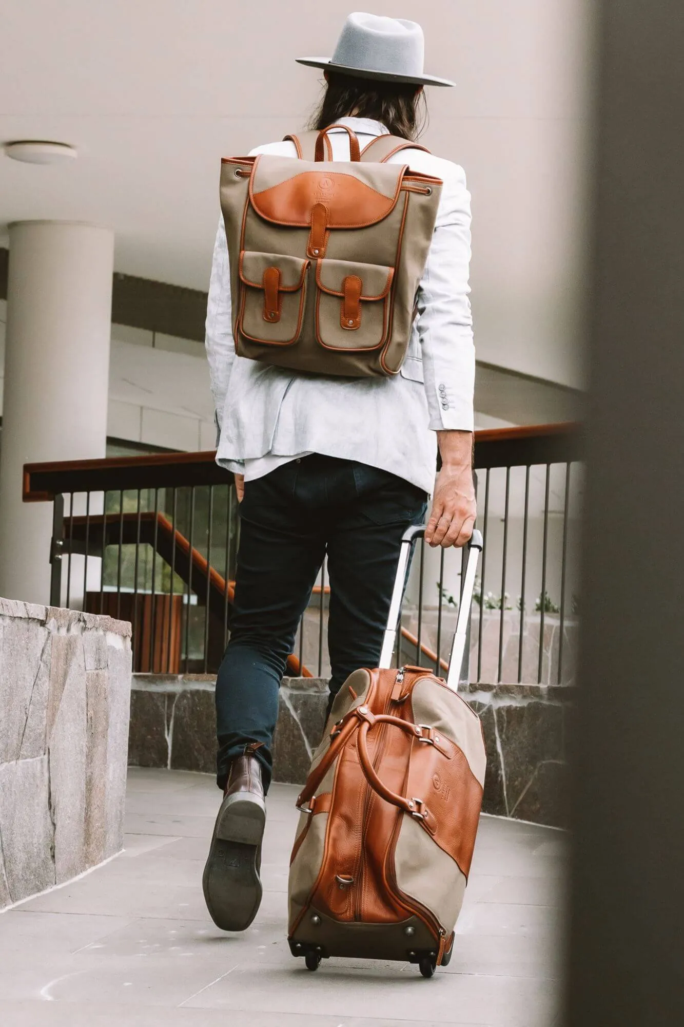 Byron Canvas and Leather Backpack