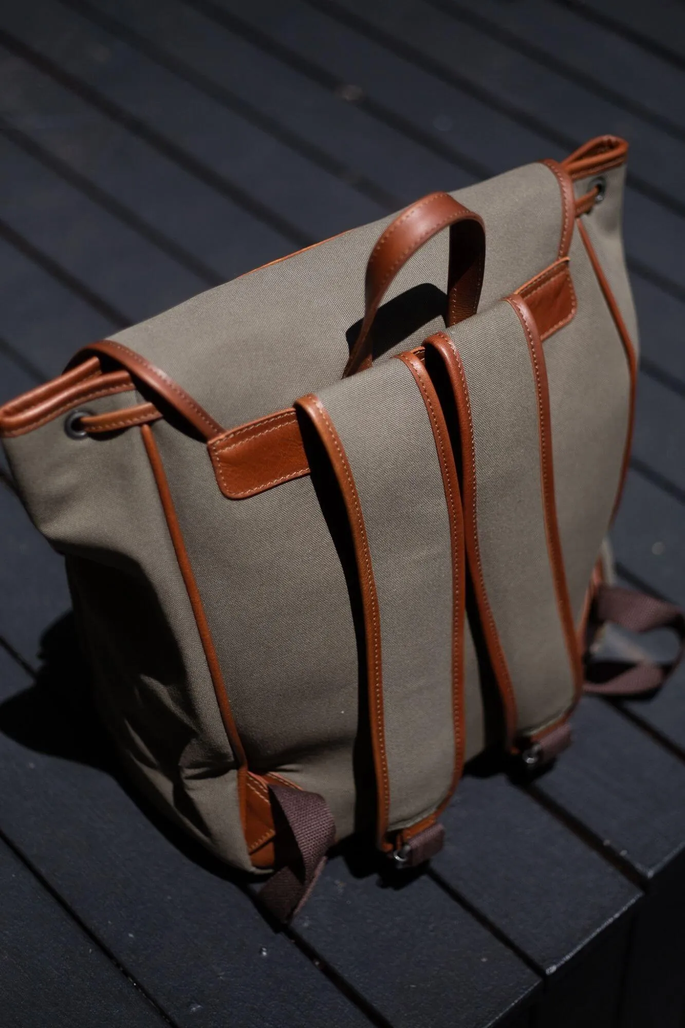 Byron Canvas and Leather Backpack