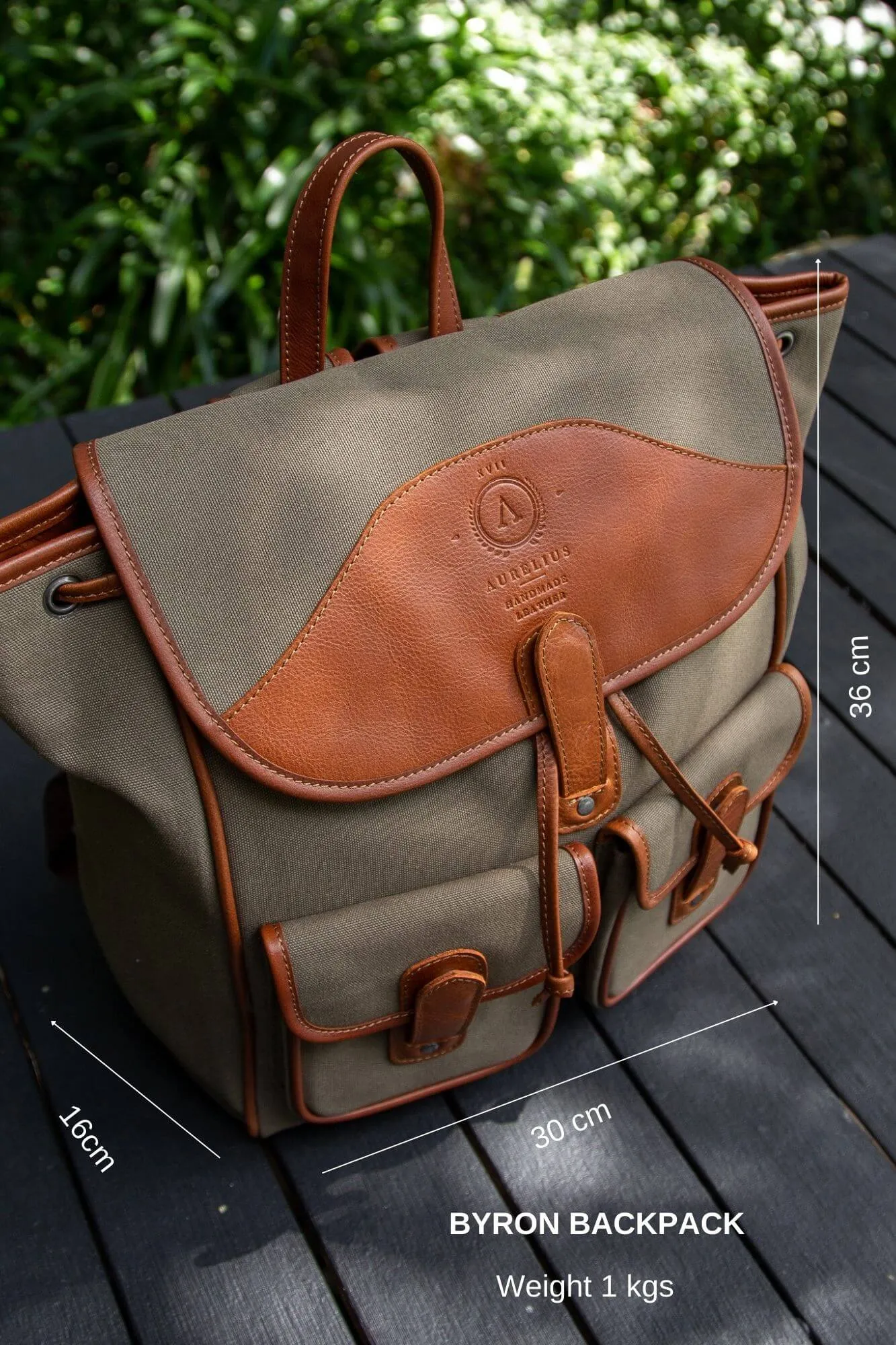 Byron Canvas and Leather Backpack