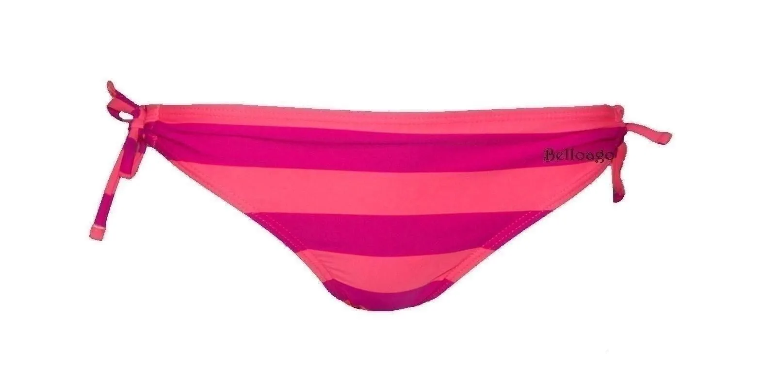 California Waves Juniors' Pink Stripe Side Bikini Bottoms, Coral, XL