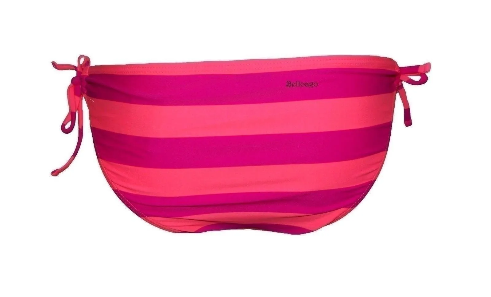 California Waves Juniors' Pink Stripe Side Bikini Bottoms, Coral, XL