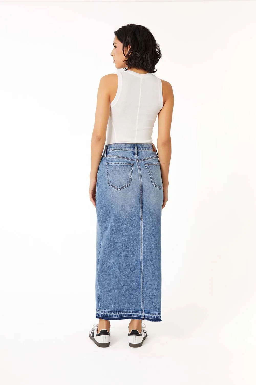 Carol Exposed Button Maxi Skirt