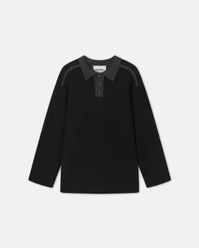 Carys - Sale Double-Faced Terry Polo Sweater - Charcoal