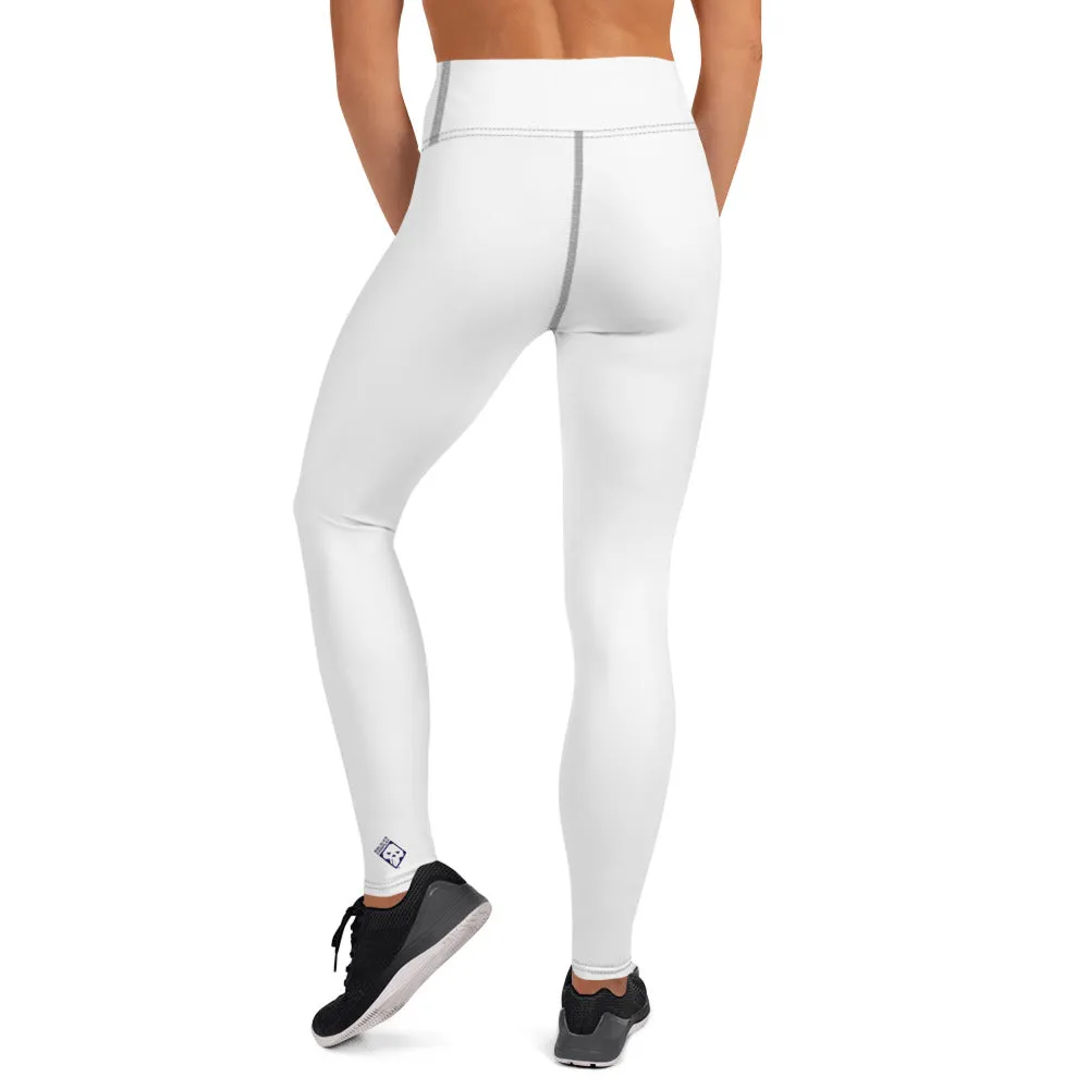 Chic Comfort: Women's Solid Color Workout Yoga Pants - Snow