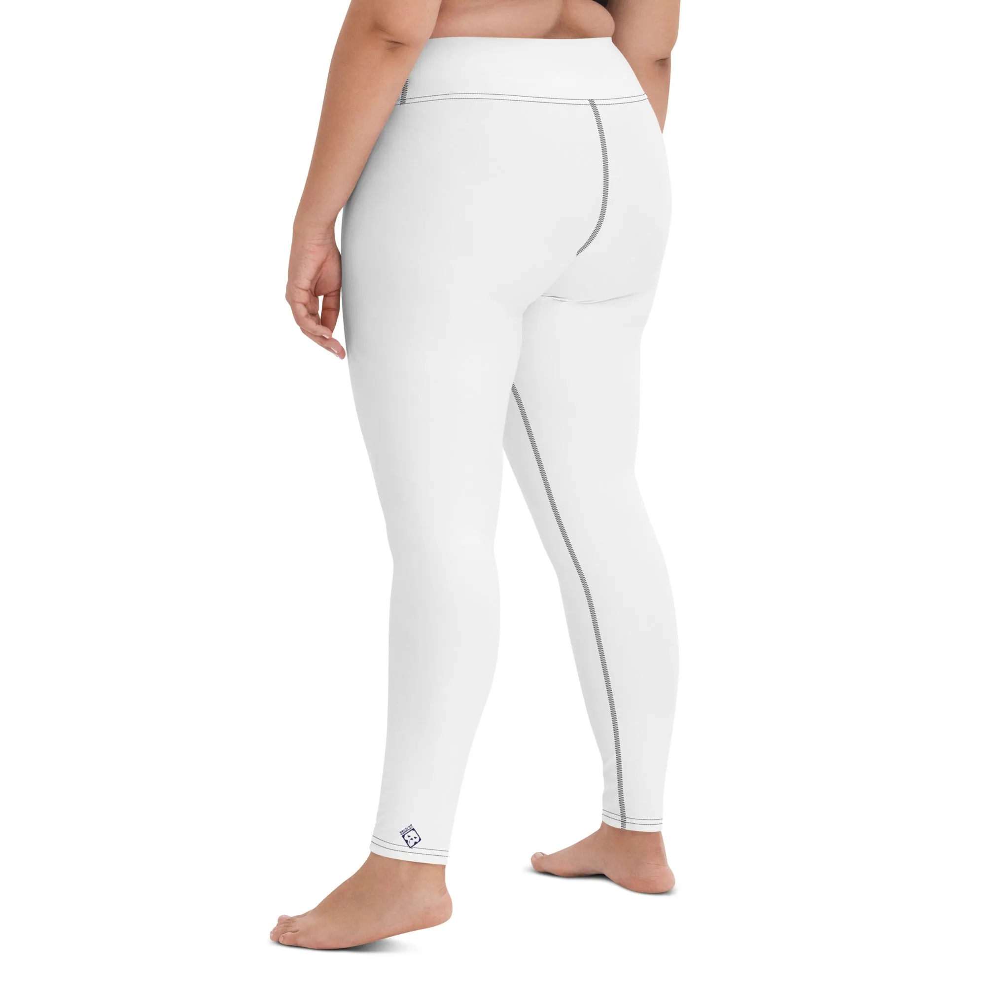 Chic Comfort: Women's Solid Color Workout Yoga Pants - Snow