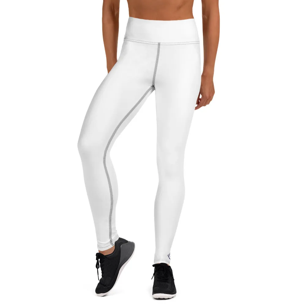 Chic Comfort: Women's Solid Color Workout Yoga Pants - Snow