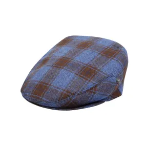 City Sport - Comfort Fit - Wool Cashmere Flat Cap - Blue Tartan Check 3483