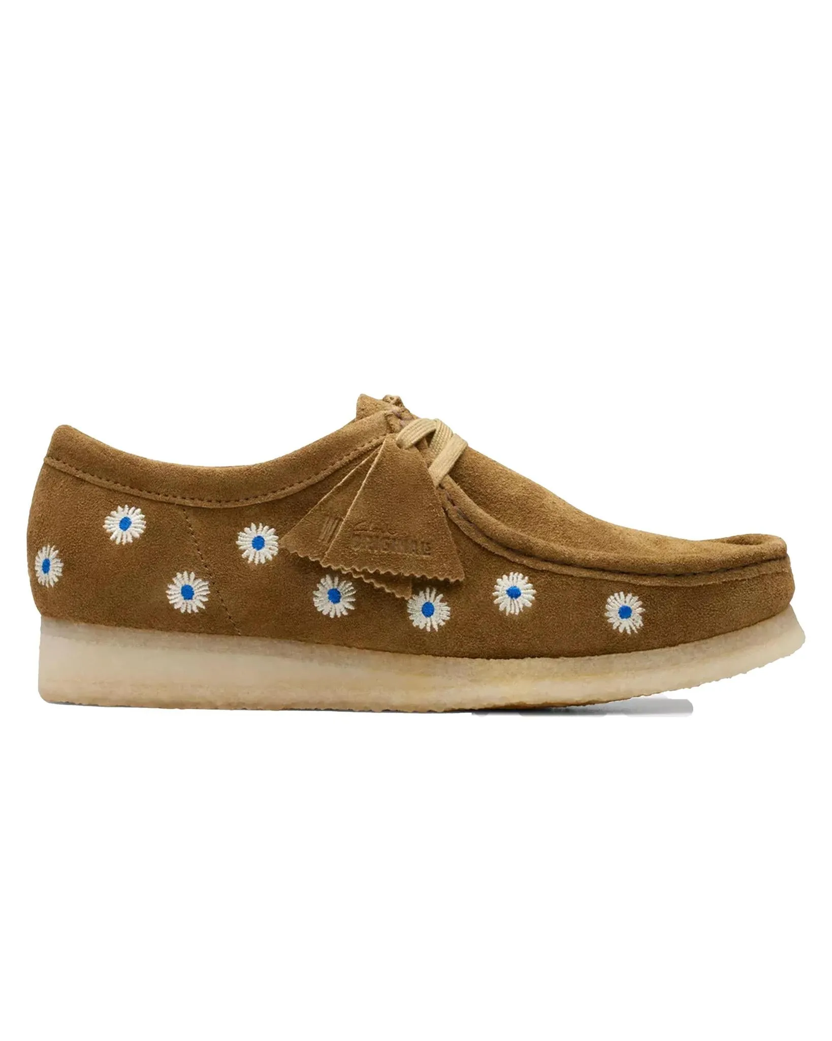 Clarks Wallabee Dark Olive Embroidery