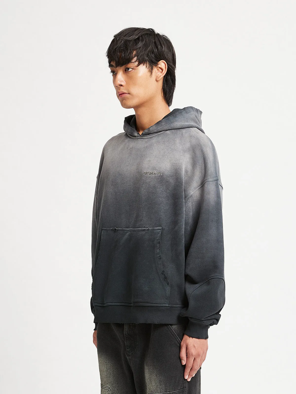 COLOR GRADIENT HOODIE - WASHED BLACK